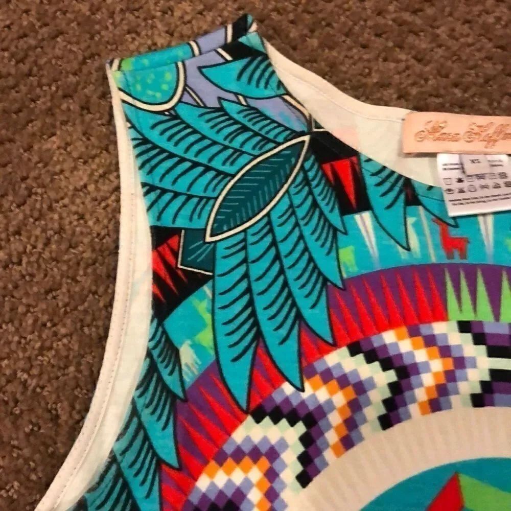 Mara Hoffman Printed Bold Color Pattern Tank Dress - Picture 4 of 8